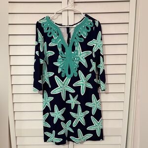Crown & Ivy Teal and Navy Starfish  Dress